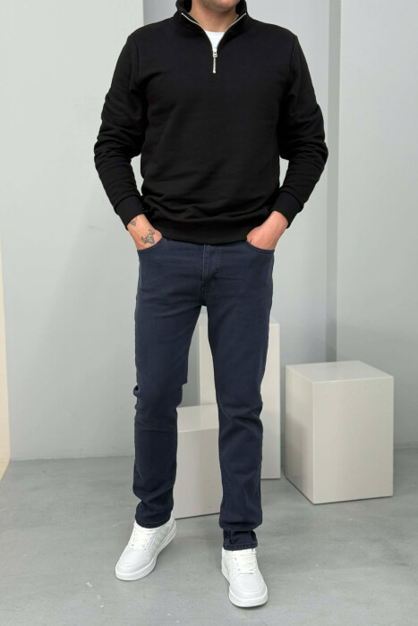  XHINSE NJË NGJYRËSHE ME ELASTICITET PËR MESHKUJ NË NGJYRË BLU TË ERRËT - KLAUDIO FASHION