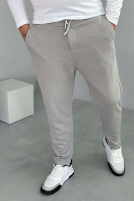 ONE COLOR ELASTIC WAIST MEN SWEATPANTS LIGHT GREY/GZ 