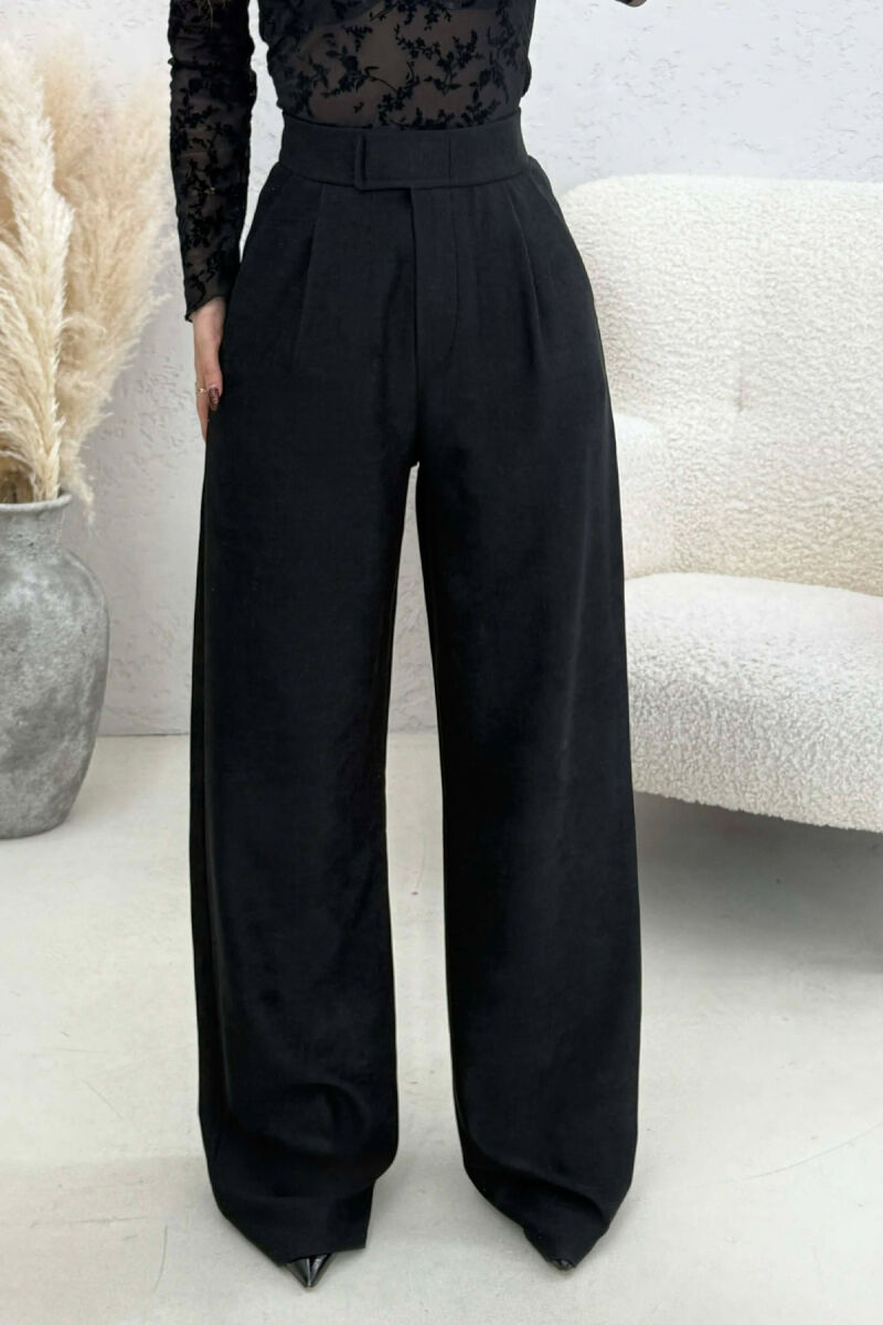 ONE COLOR ELASTIC WAIST WOMAN TROUSERS BLACK/ E ZEZE - 1