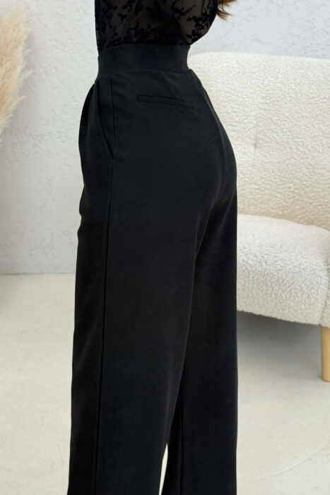 ONE COLOR ELASTIC WAIST WOMAN TROUSERS BLACK/ E ZEZE - 4