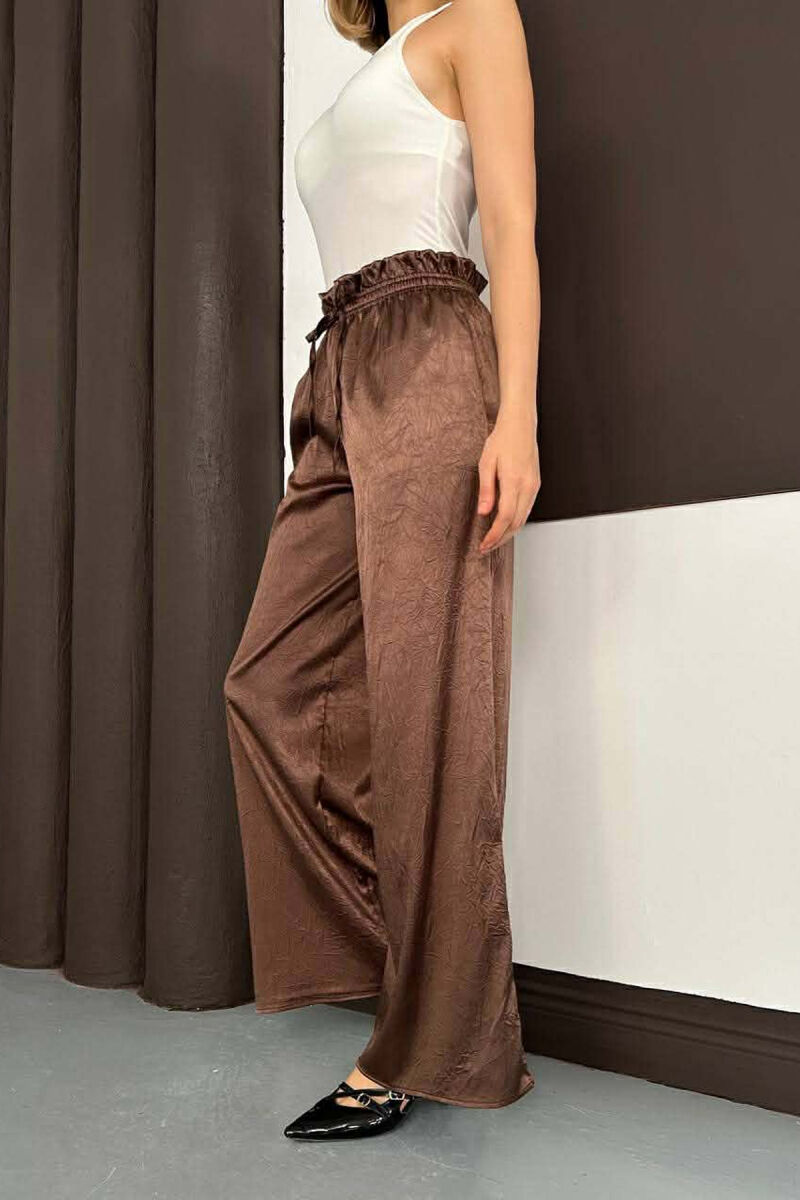 ONE COLOR ELASTIC WAIST WOMAN SWEATPANTS BROWN/KAFE - 2