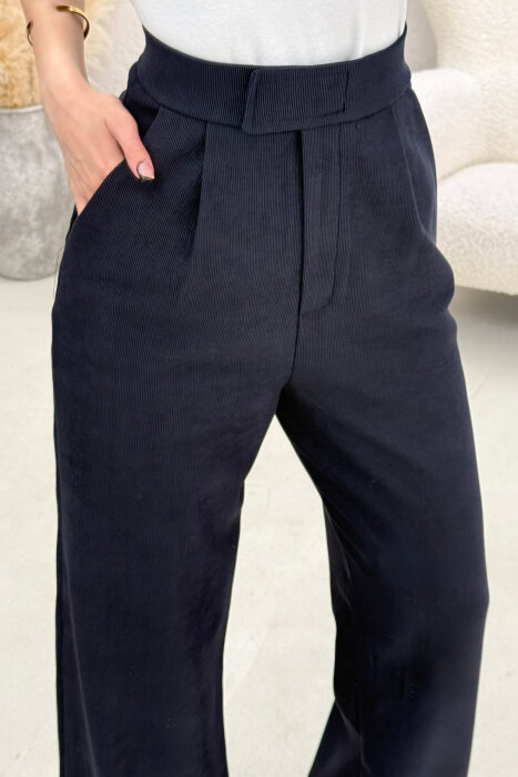 ONE COLOR ELASTIC WAIST WOMAN TROUSERS BLUE/BLU - 2