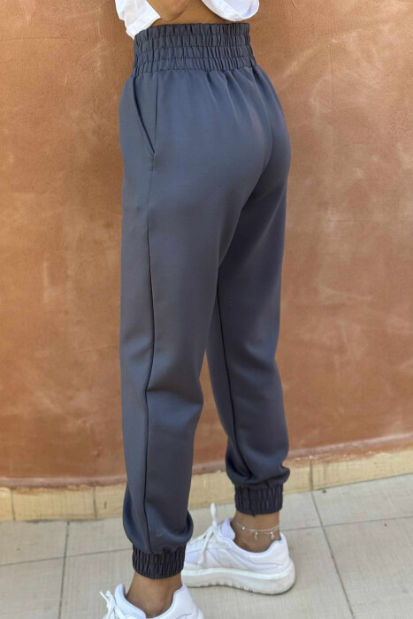 ONE COLOR ELASTIC WAIST WOMEN JOGGERS GREY/GRI - 3