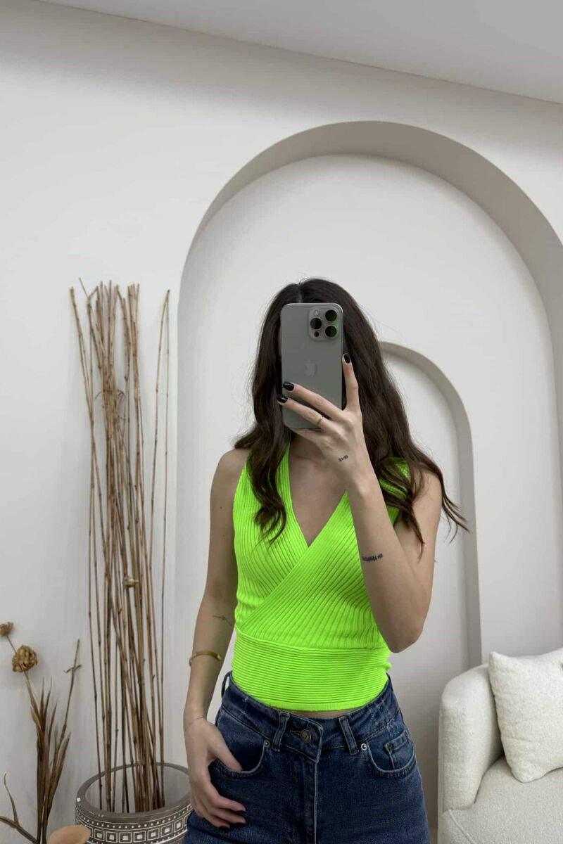 ONE COLOR ELASTIC WOMEN TANK TOP NEON/NEON - 2