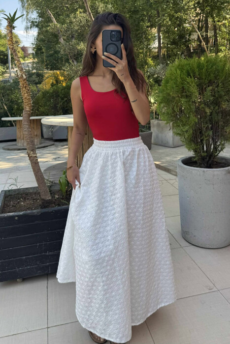 ONE COLOR ELASTIC WOMEN TANK TOP RED/E KUQE 