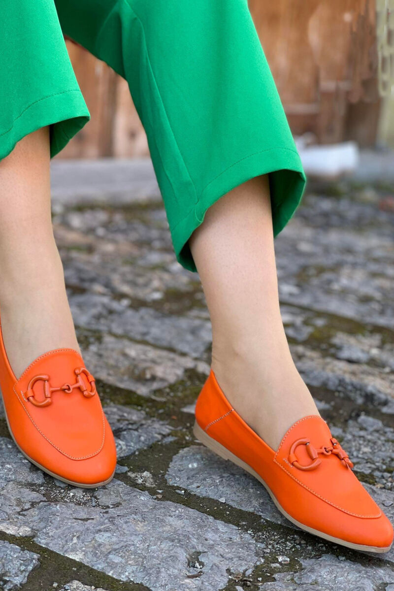 ONE COLOR FLAT WOMEN SHOES ORANGE/PORTOKALLI - 2