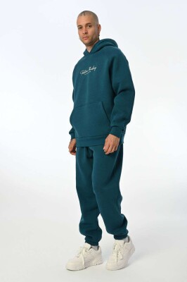 ONE COLOR FLUFFY HOODIE+JOGGERS MEN SET BLUE STONE/GK 