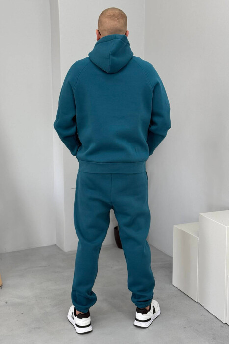 ONE COLOR FLUFFY HOODIE+JOGGERS MEN SET BLUE STONE/GK - 3