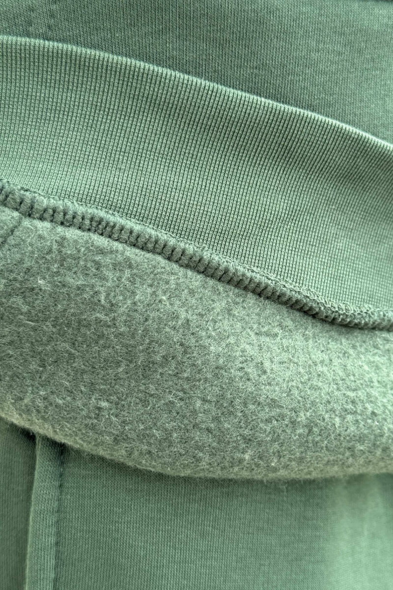 ONE COLOR FLUFFY HOODIE+JOGGERS MEN SET GREEN/JESHILE - 3