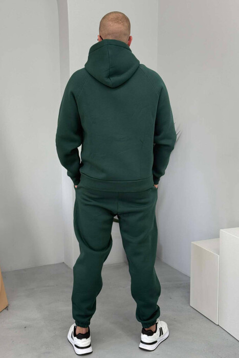 ONE COLOR FLUFFY HOODIE+JOGGERS MEN SET GREEN/JESHILE - 5