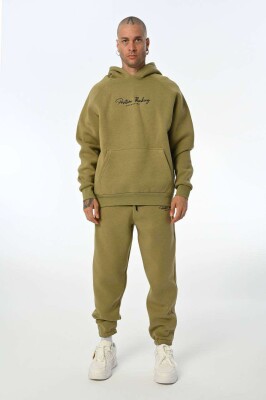 ONE COLOR FLUFFY HOODIE+JOGGERS MEN SET OLIVE/ULLI 