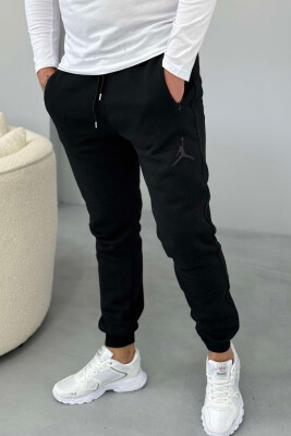 ONE COLOR FLUFFY MEN SWEATPANTS BLACK/ E ZEZE 