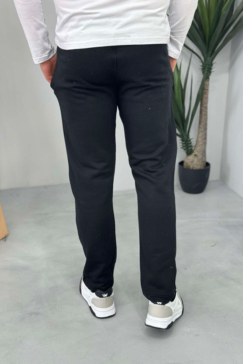 ONE COLOR FLUFFY MEN SWEATPANTS BLACK/ E ZEZE - 3