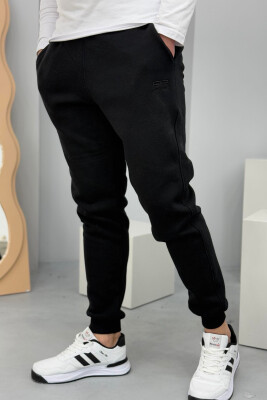 ONE COLOR FLUFFY MEN SWEATPANTS BLACK/ E ZEZE 