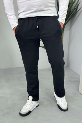 ONE COLOR FLUFFY MEN SWEATPANTS BLACK/ E ZEZE 