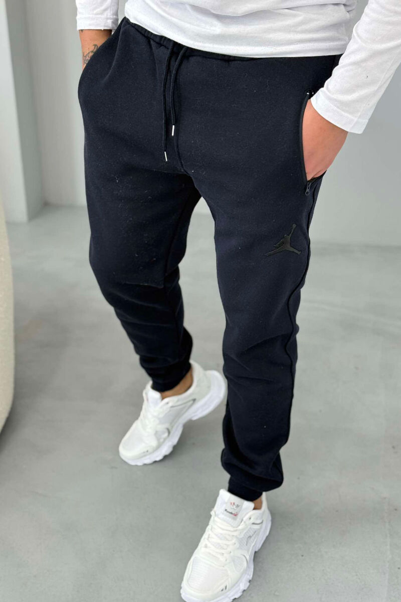 ONE COLOR FLUFFY MEN SWEATPANTS BLUE/BLU - 3