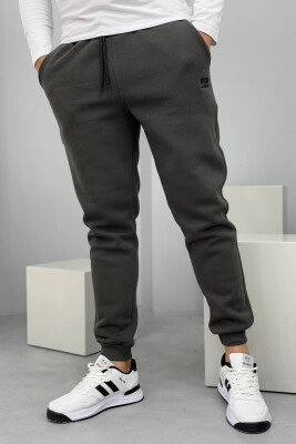 ONE COLOR FLUFFY MEN SWEATPANTS DARK GREEN/JEE 