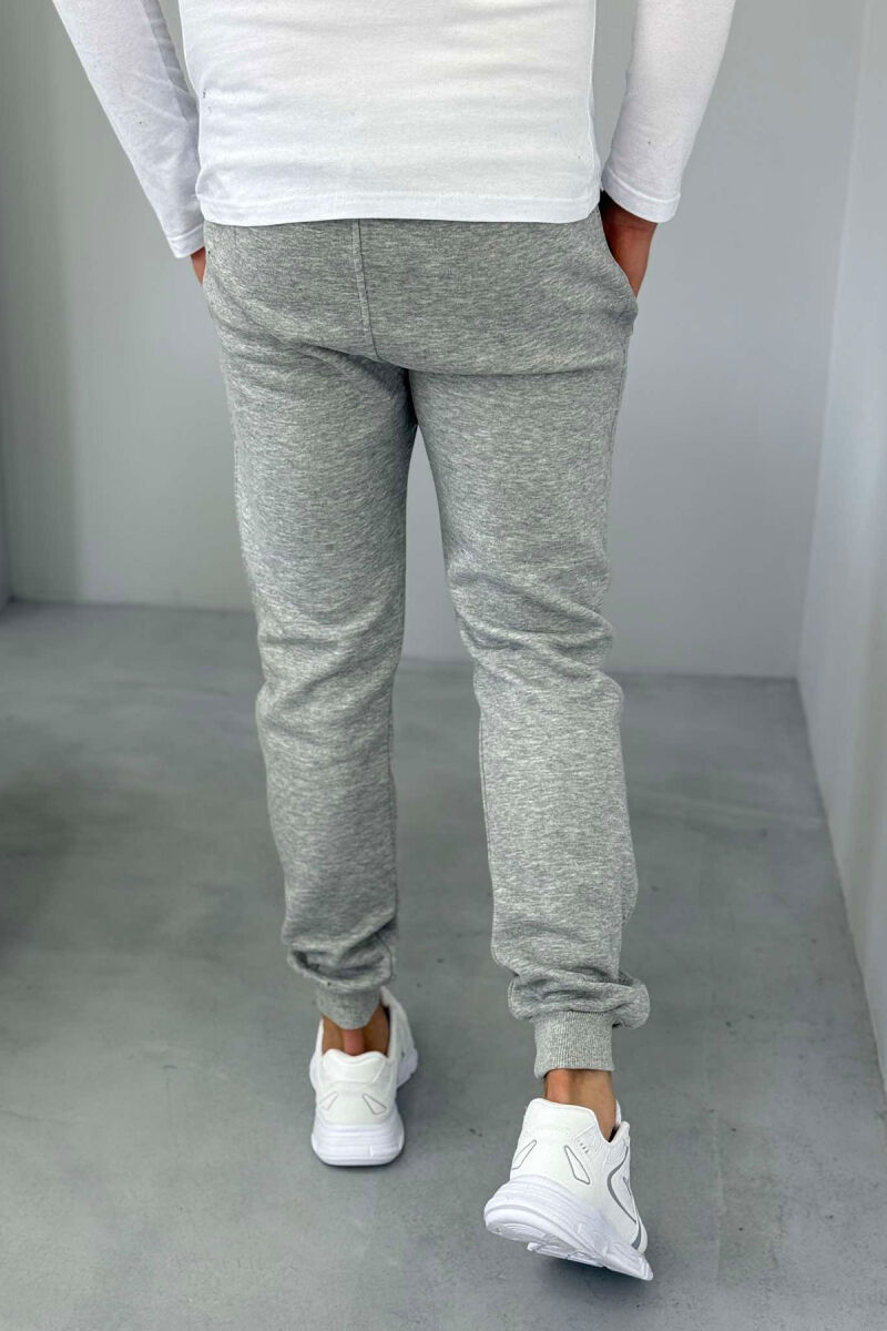 ONE COLOR FLUFFY MEN SWEATPANTS GREY/GRI - 3