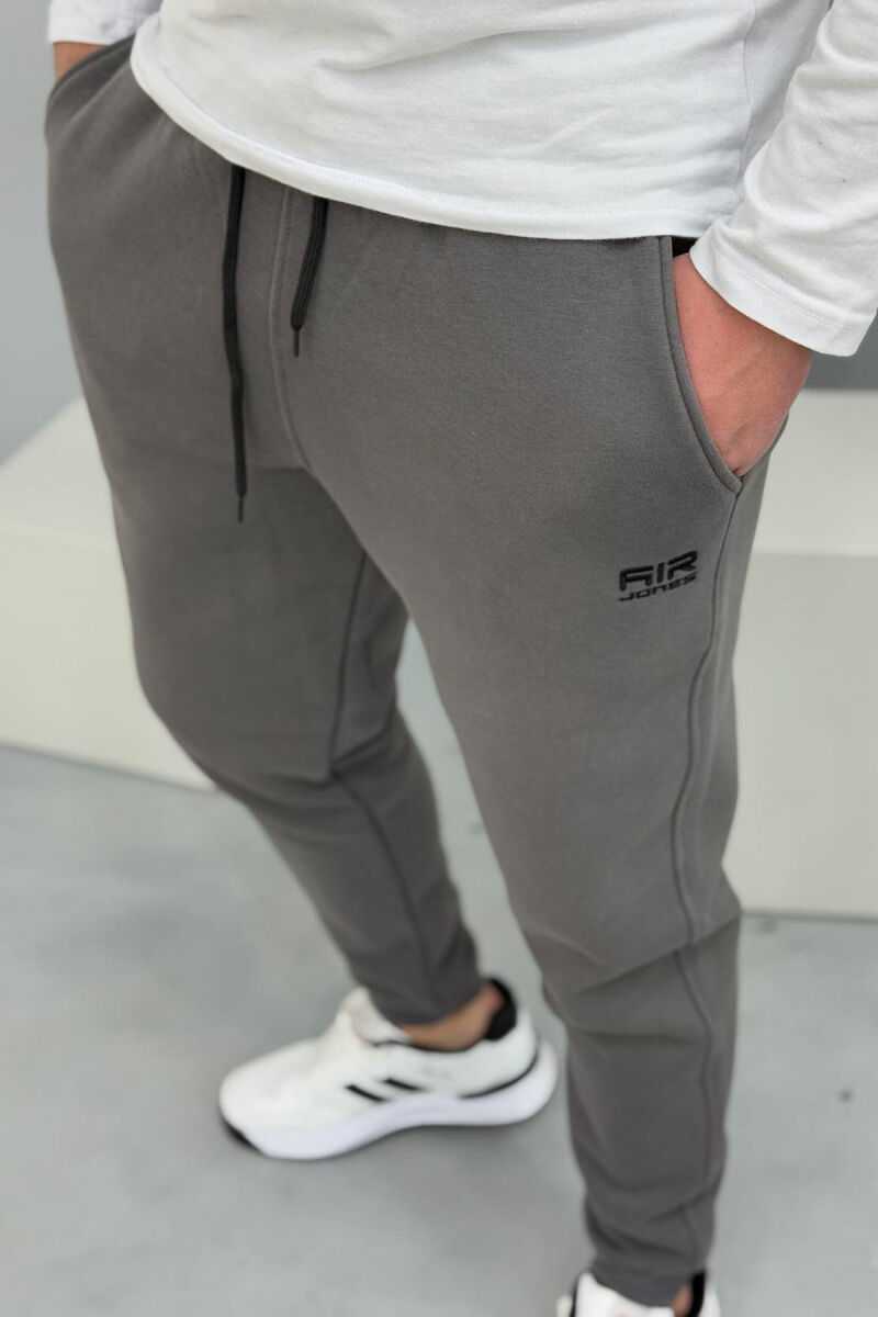 ONE COLOR FLUFFY MEN SWEATPANTS GREY/GRI - 2