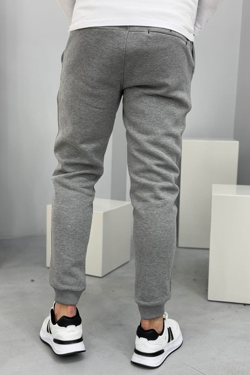 ONE COLOR FLUFFY MEN SWEATPANTS LIGHT GREY/GZ - 2