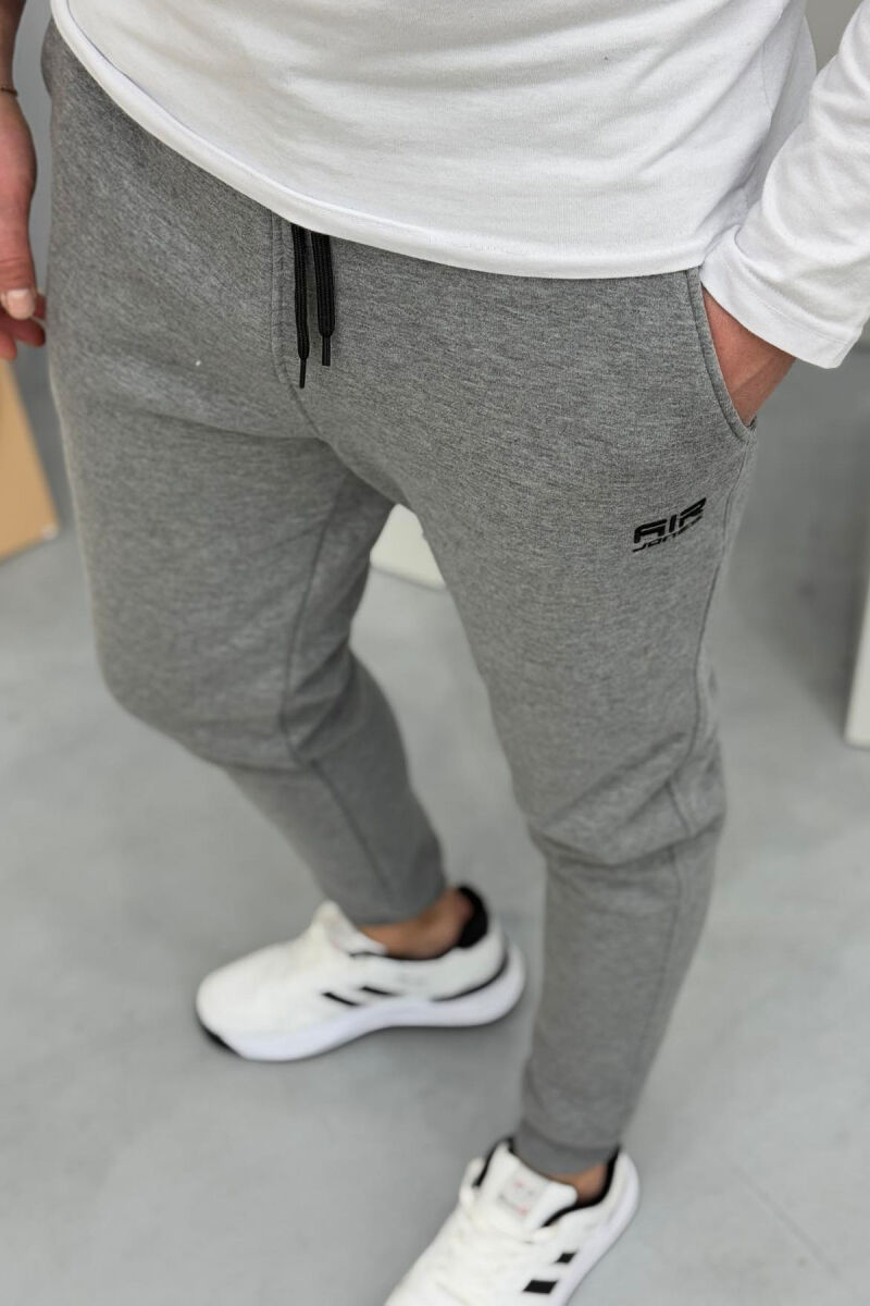 ONE COLOR FLUFFY MEN SWEATPANTS LIGHT GREY/GZ - 3