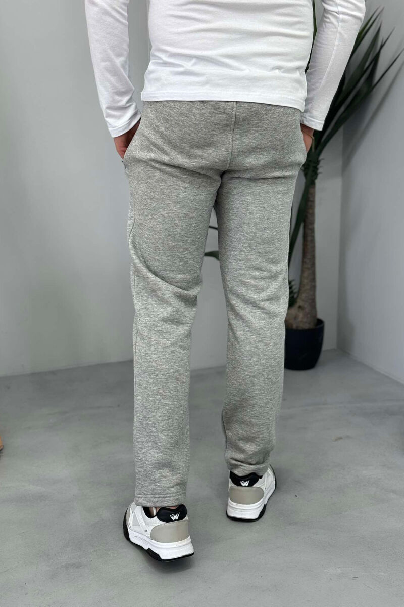 ONE COLOR FLUFFY MEN SWEATPANTS LIGHT GREY/GZ - 2