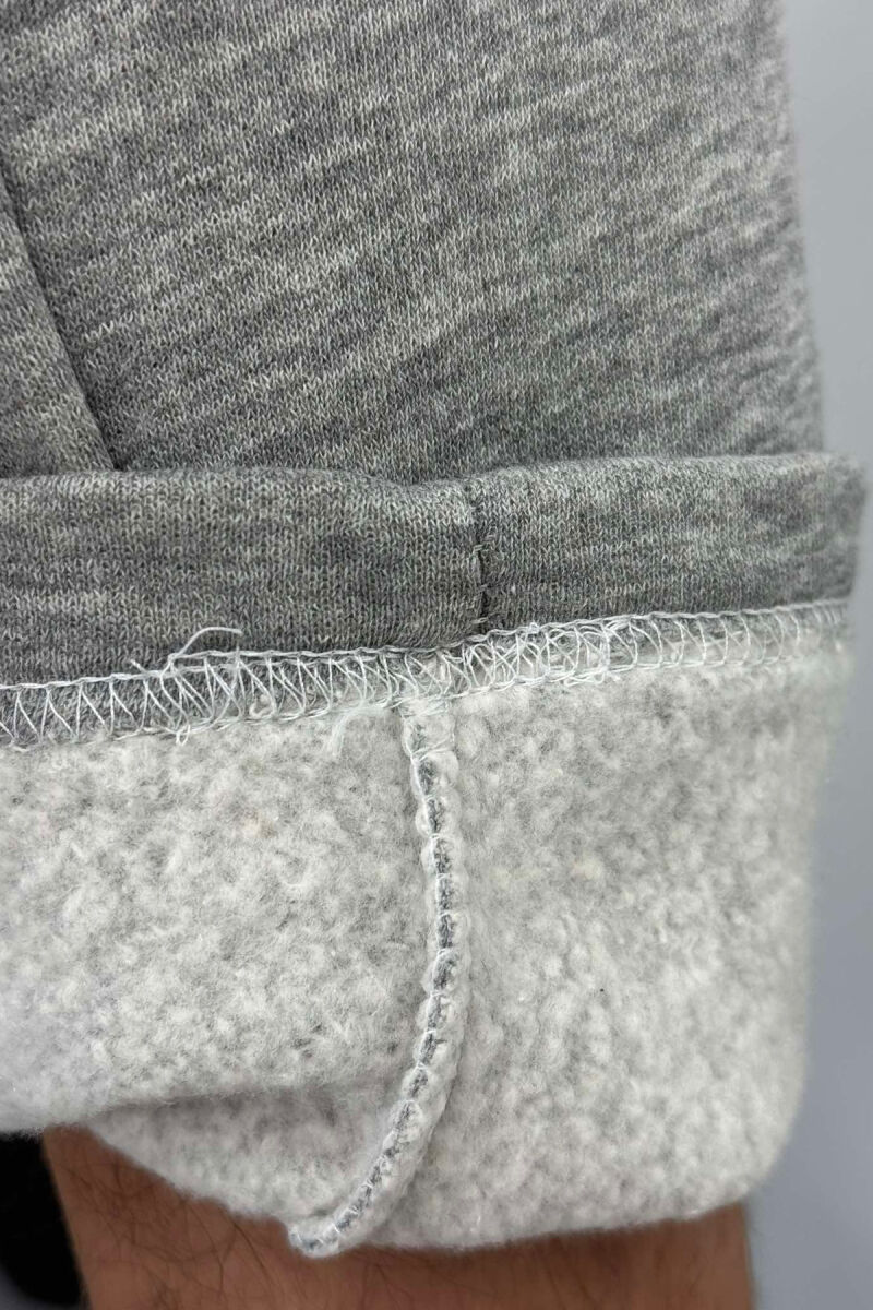 ONE COLOR FLUFFY MEN SWEATPANTS LIGHT GREY/GZ - 4