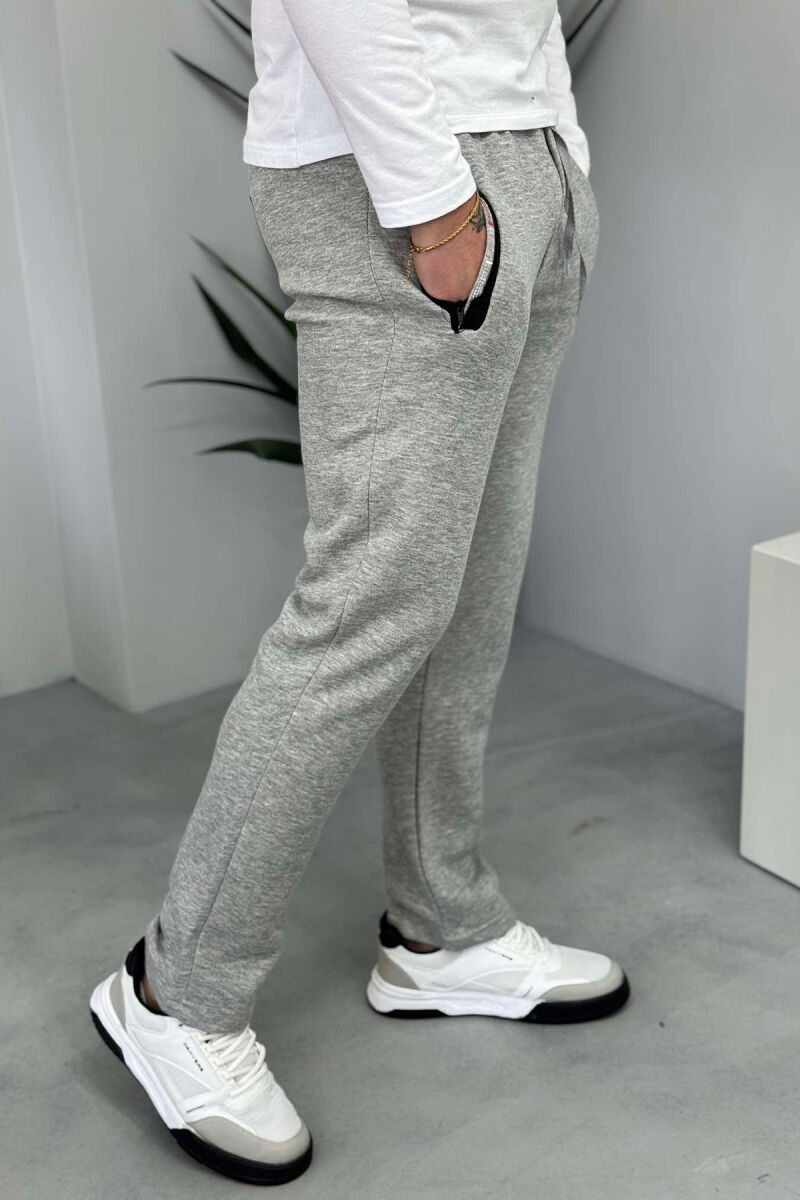 ONE COLOR FLUFFY MEN SWEATPANTS LIGHT GREY/GZ - 5