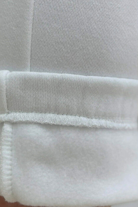 ONE COLOR FLUFFY SIMPLE WOMEN SWEATPANTS WHITE-E BARDHE - 6
