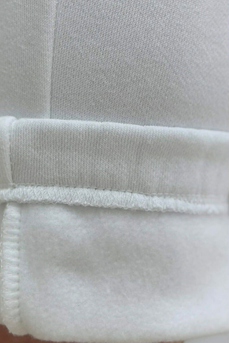 ONE COLOR FLUFFY SIMPLE WOMEN SWEATPANTS WHITE-E BARDHE - 6