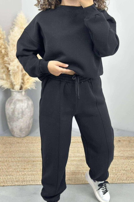ONE COLOR FLUFFY SIMPLE WOMEN SET BLACK/ E ZEZE - 3