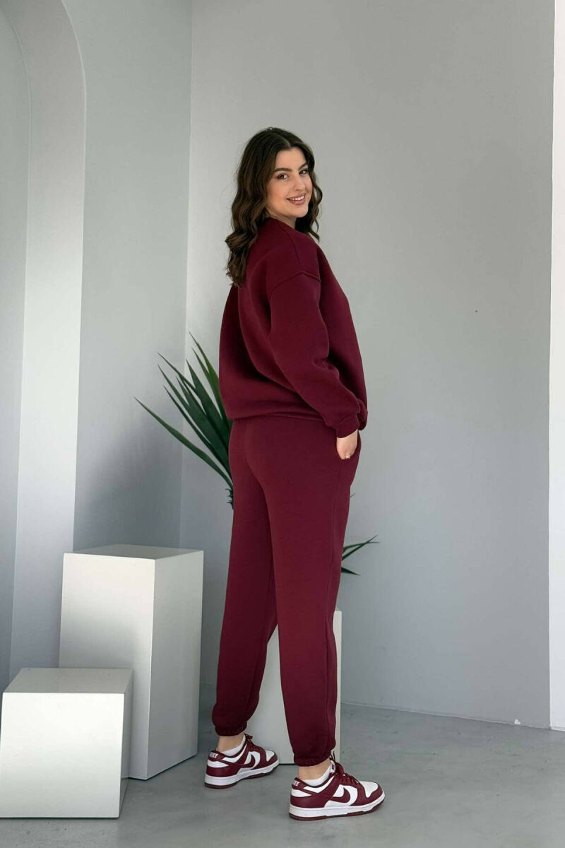 ONE COLOR FLUFFY SIMPLE WOMEN SET BURGUNDY/VISHNJE - 6