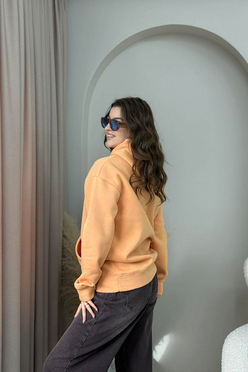 ONE COLOR FLUFFY WOMEN HOODIE ORANGE/PORTOKALLI - 2
