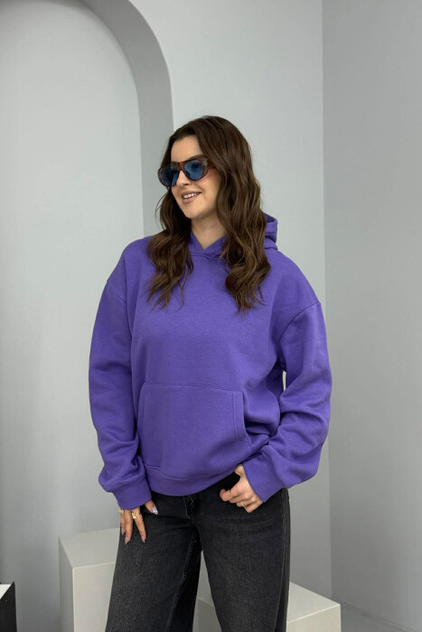 HOODIE NJE NGJYRESHE ME PUSH PER FEMRA NE NGJYRE LEJLA - KLAUDIO FASHION