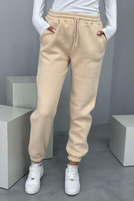 ONE COLOR FLUFFY WOMEN JOGGERS BEIGE/BEZHE 