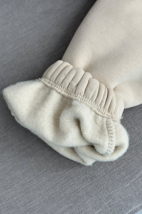 ONE COLOR FLUFFY WOMEN JOGGERS BEIGE/BEZHE - 5