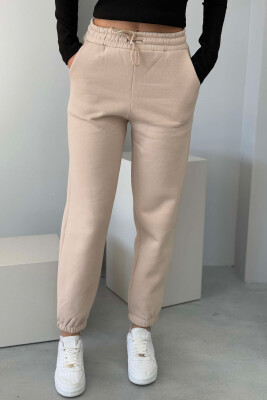 ONE COLOR FLUFFY WOMEN JOGGERS BEIGE/BEZHE 