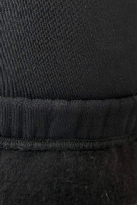 ONE COLOR FLUFFY WOMEN JOGGERS BLACK/ E ZEZE - 5