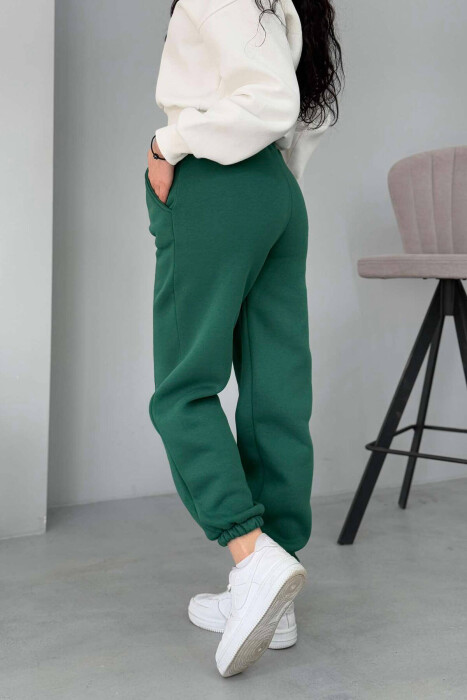 ONE COLOR FLUFFY WOMEN JOGGERS GREEN/JESHILE - 5