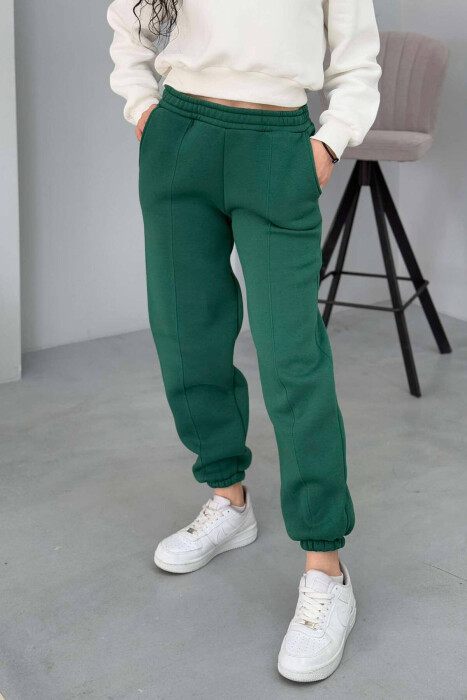 ONE COLOR FLUFFY WOMEN JOGGERS GREEN/JESHILE - 6