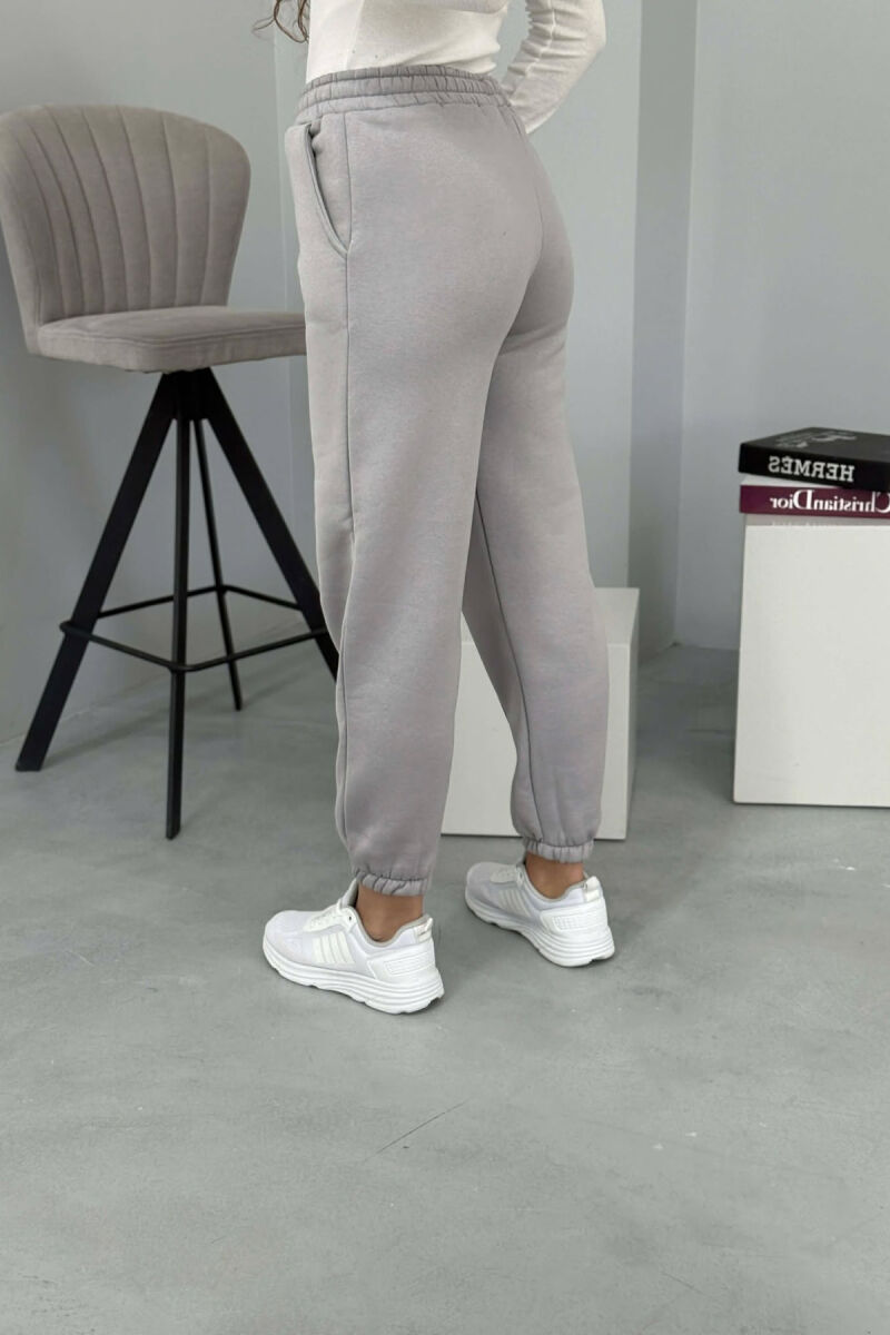 ONE COLOR FLUFFY WOMEN JOGGERS GREY ASH/GRI HIRI - 2