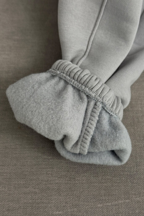 ONE COLOR FLUFFY WOMEN JOGGERS GREY ASH/GRI HIRI - 4