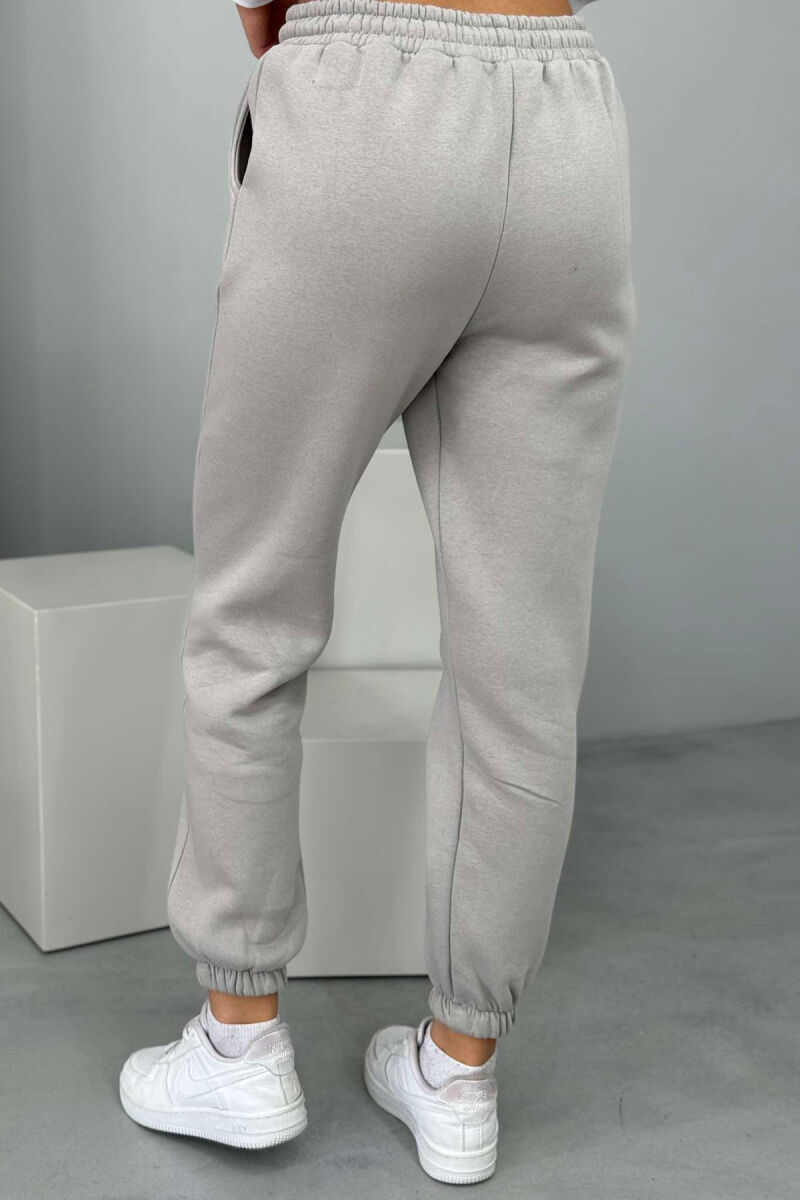 ONE COLOR FLUFFY WOMEN JOGGERS GREY ASH/GRI HIRI - 2