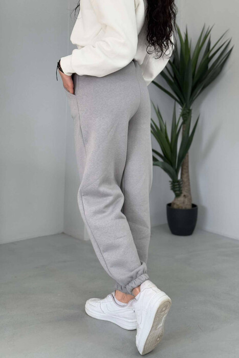 ONE COLOR FLUFFY WOMEN JOGGERS GREY-GREY/GG - 2