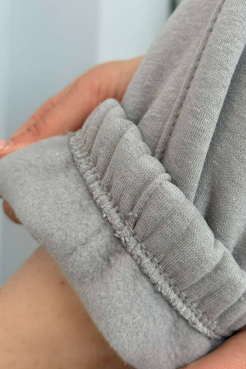 ONE COLOR FLUFFY WOMEN JOGGERS GREY-GREY/GG - 3