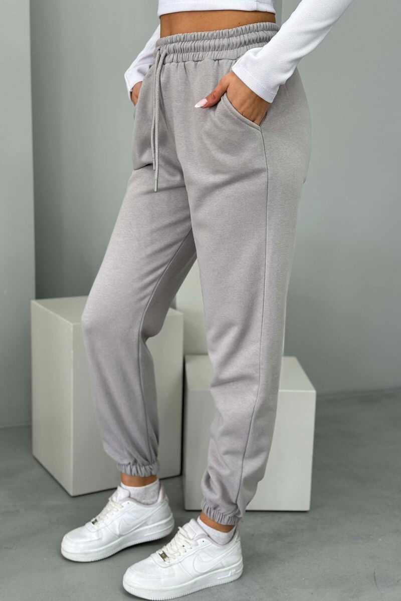 ONE COLOR FLUFFY WOMEN JOGGERS GREY-GREY/GG - 2