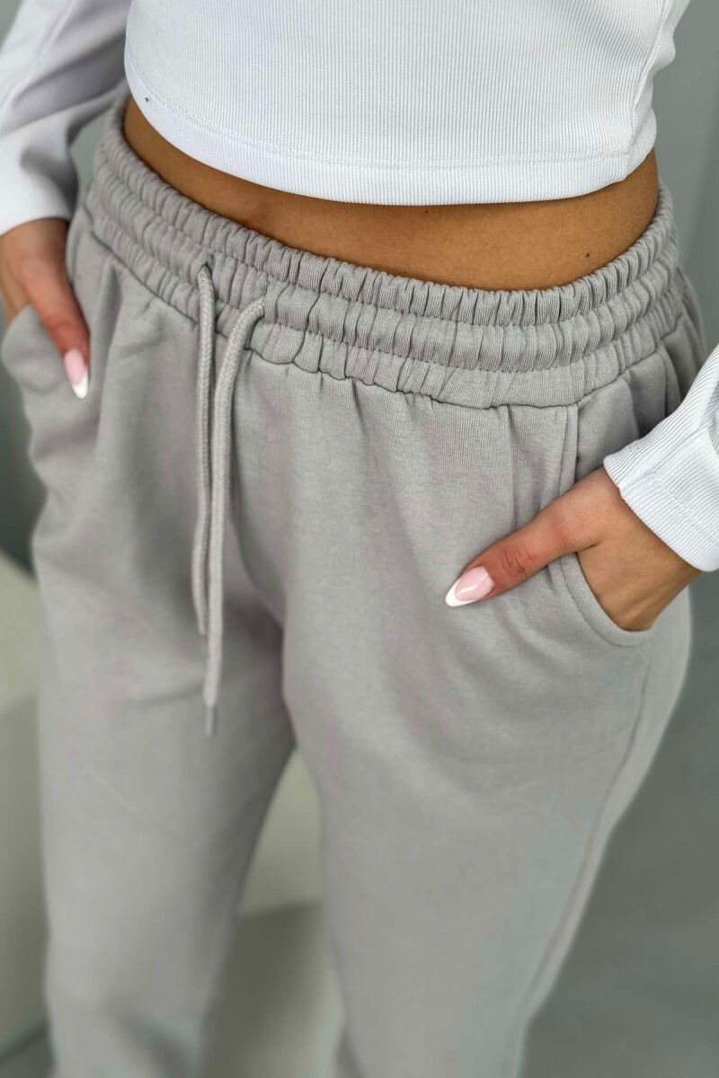 ONE COLOR FLUFFY WOMEN JOGGERS GREY-GREY/GG - 4