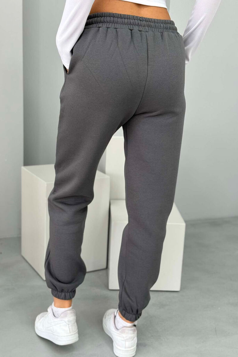 ONE COLOR FLUFFY WOMEN JOGGERS IRON GREY/GRI HEKURI - 4