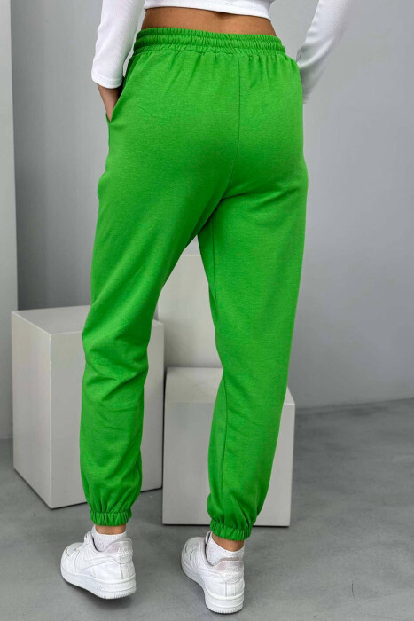 ONE COLOR FLUFFY WOMEN JOGGERS LIGHT GREEN/JEZB - 5