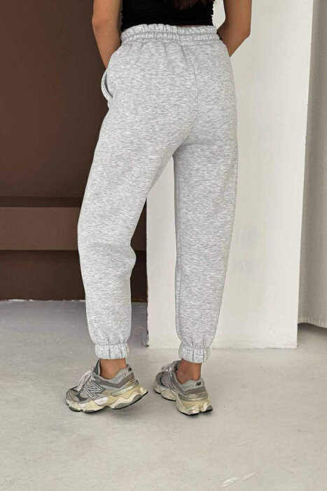 ONE COLOR FLUFFY WOMEN JOGGERS LIGHT GREY/GZ - 2